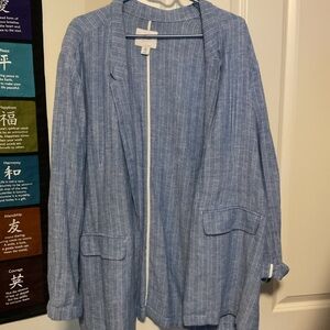 Old Navy Women's Blue Striped Blazer